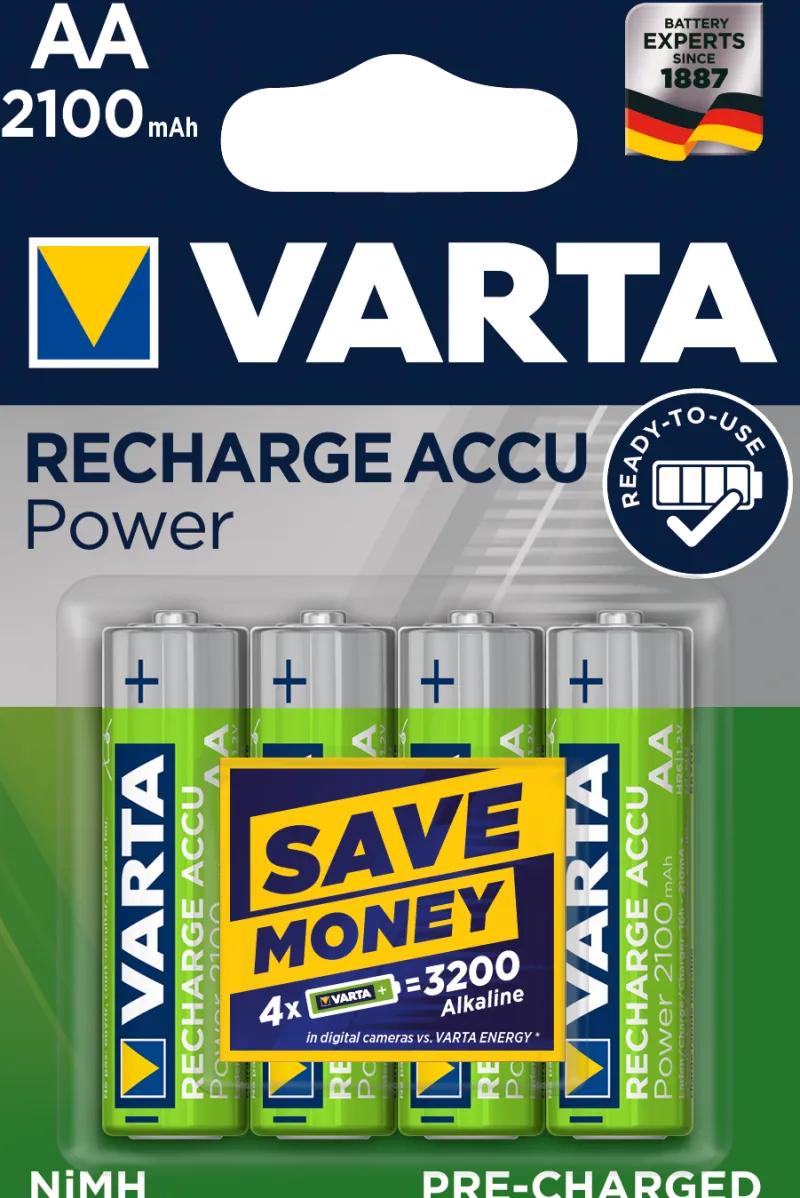 New VARTA Accus HR6 AA Ni-Mh 2100 mAh (x4)