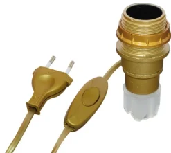 Best TIBELEC Adaptateur bouteille E14 + interrupteur fil/fiche or