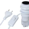 Outlet TIBELEC Adaptateur bouteille E14 + interrupteur fil/fiche blanc