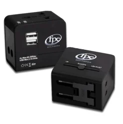 New OPTEX Adaptateur de voyage universel avec 2 USB