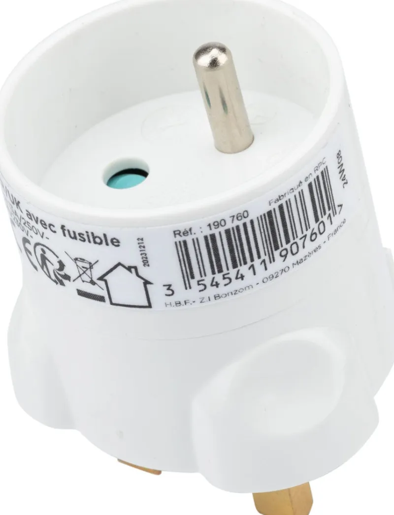 Clearance ZENITECH Adaptateur France-Royaume Uni Blanc 13A 250V