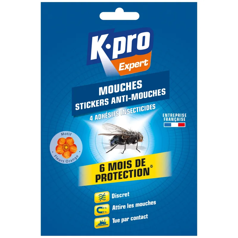 Sale K.PRO Adhésif anti-mouches motif fleur (x4)