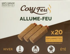 Sale FEUDOR Allume-feu 2 en 1 100% naturel (x20)