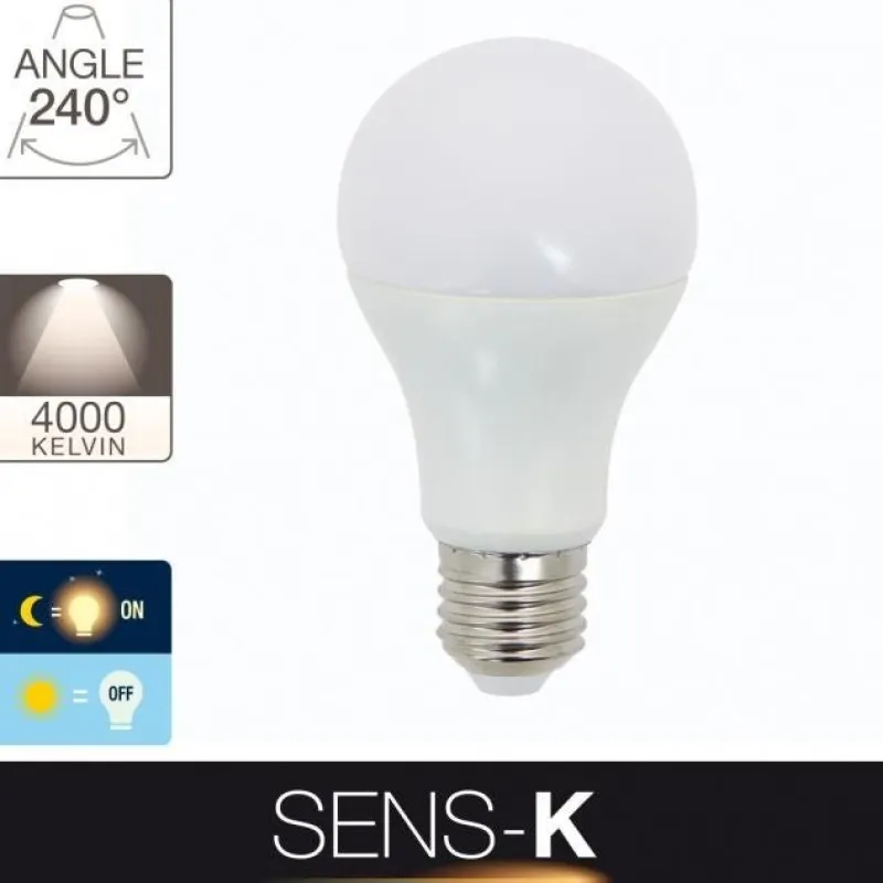 XANLITE Ampoule A60 LED détecteur crépusculaire E27 60W