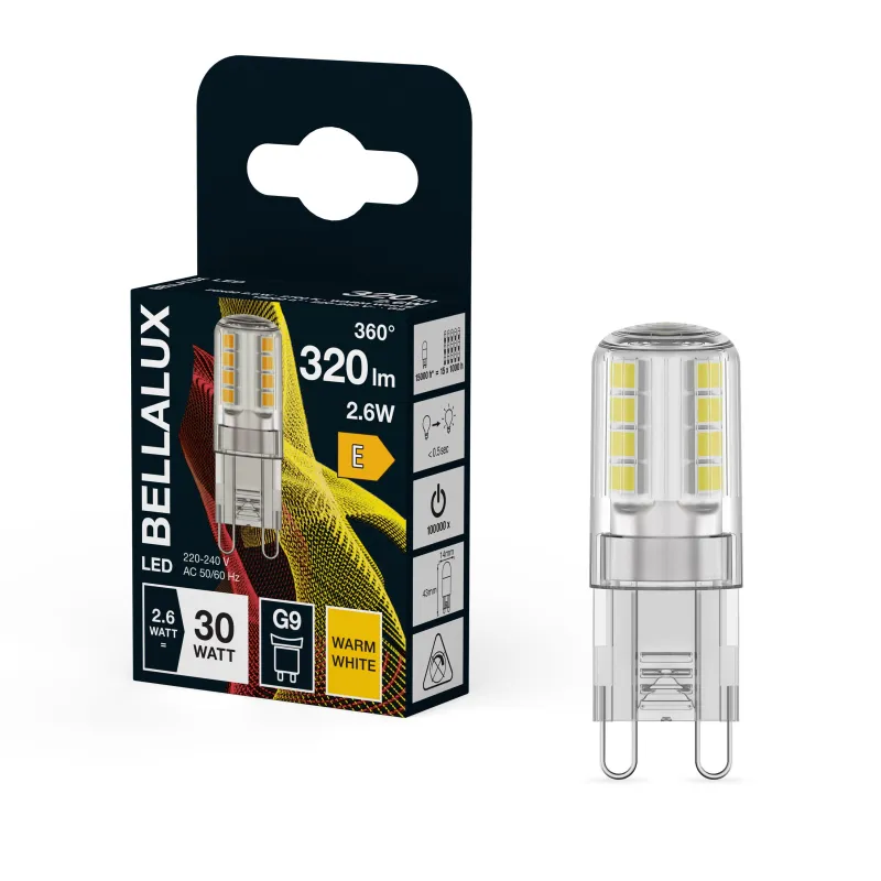 Clearance Ampoule Bellalux Led Capsule Clair 2,6W=30 G9 Chaud