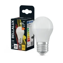 Hot Ampoule Bellalux Led Sphérique Dépoli 4,9W=40 E27 Chaud