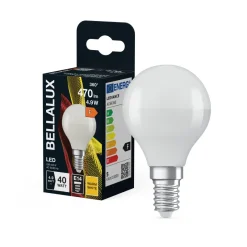 Hot Ampoule Bellalux Led Sphérique Dépoli 4,9W=40 E14 Chaud