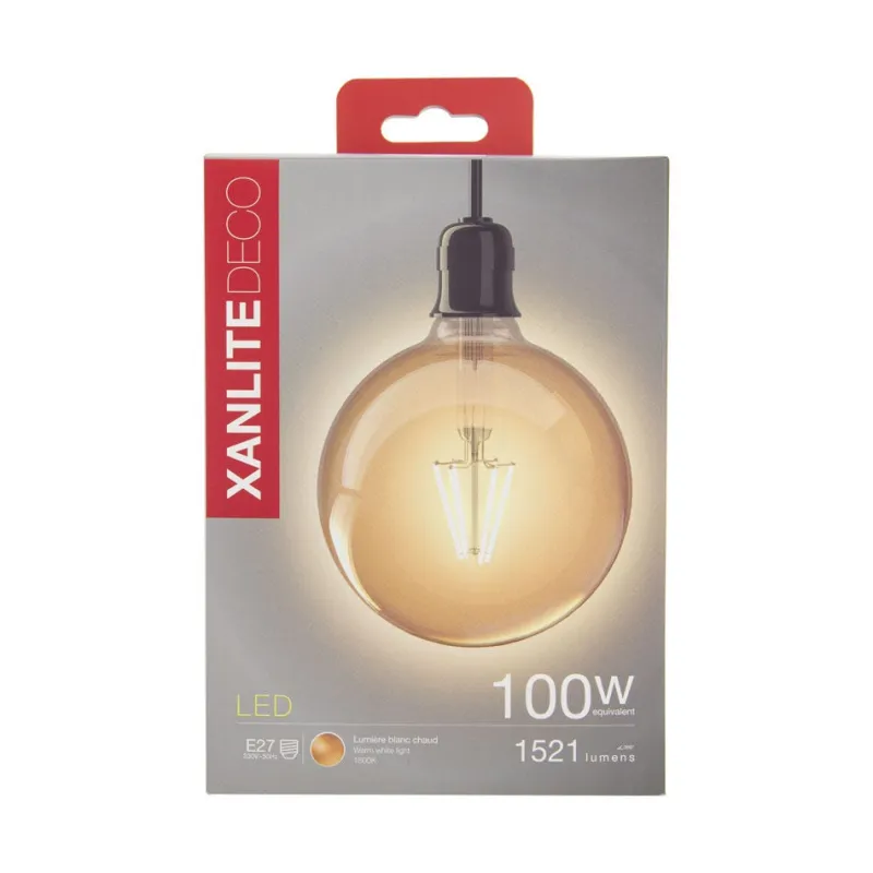 XANLITE Ampoule filament LED déco G125 E27 1521lm 1800K blanc chaud