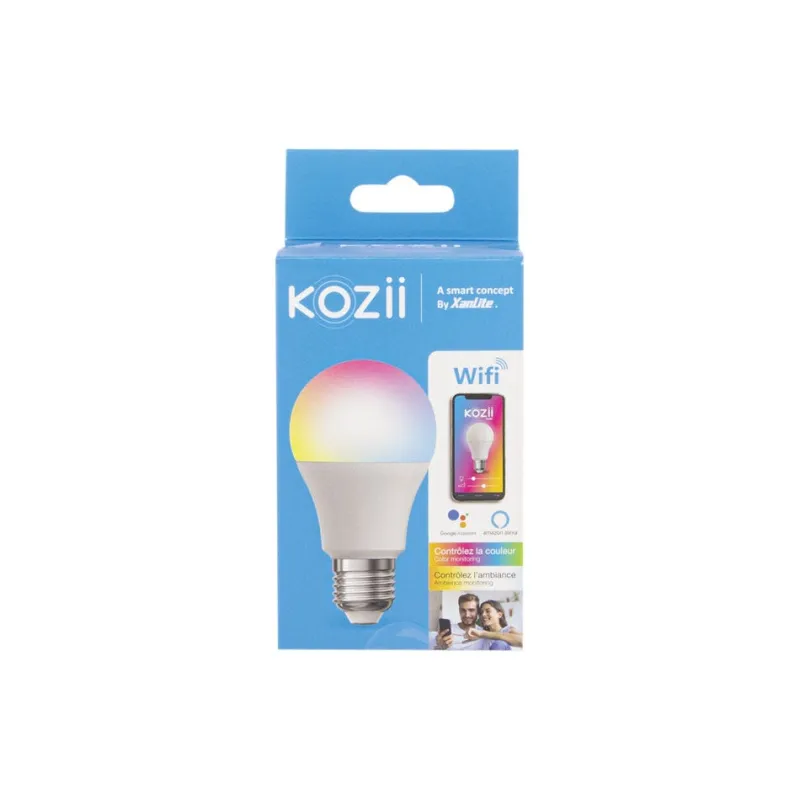 New Ampoule LED connectée Kozii A60 E27 806lm 9W RVB