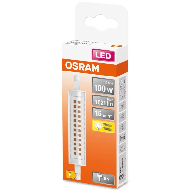 Hot OSRAM Ampoule LED Crayon 118mm 12W=100 R7S chaud