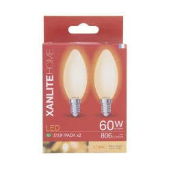 Sale XANLITE Ampoule LED flamme E14 806lm 6,5W 2700k blanc chaud x2