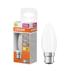 Sale OSRAM Ampoule LED Flamme verre dépoli 1,8W B22 chaud