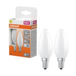 Best OSRAM Ampoule LED Flamme verre dépoli 3,4W=40 E14 froid x2
