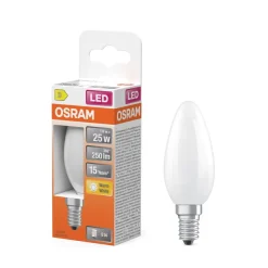 Sale OSRAM Ampoule LED Flamme verre dépoli 1,8W=25 E14 chaud