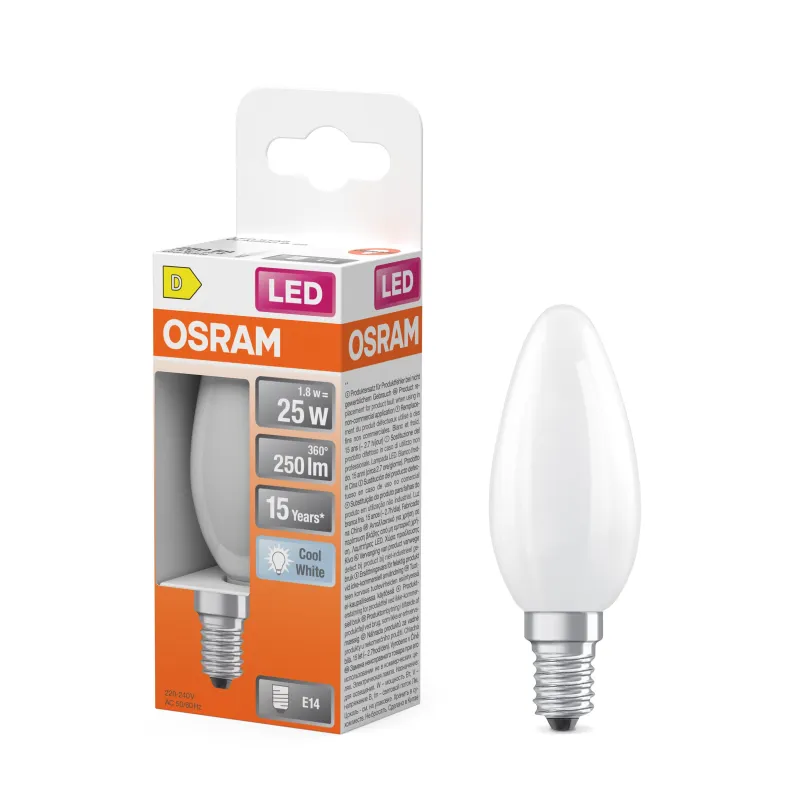 Hot OSRAM Ampoule LED Flamme verre dépoli 1,8W E14 froid