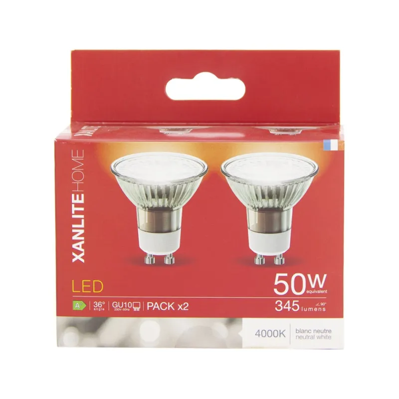 Sale XANLITE Ampoule LED GU10 345lm 5W 4000K blanc neutre x2