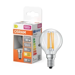 Best OSRAM Ampoule LED Sphérique clair filament 4W=40 E14 chaud OSR