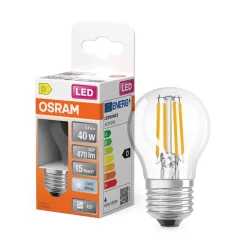 Outlet OSRAM Ampoule LED Sphérique clair filament 4W=40 E27 froid OSR