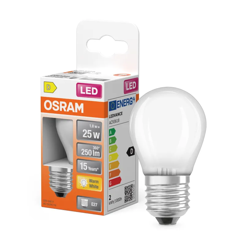 Online OSRAM Ampoule LED Sphérique verre dépoli 1,8W E27 chaud