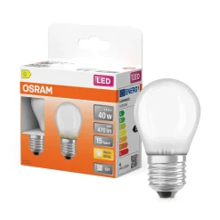 Outlet OSRAM Ampoule LED Sphérique verre dépoli 3,4W=40 E27 x2