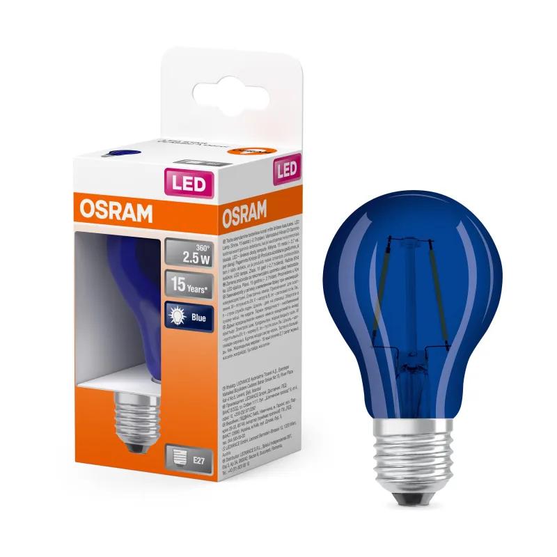Online OSRAM Ampoule Led Standard Verre Bleu Déco 2,5W=15 E27 Chaud