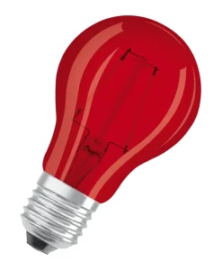 Hot OSRAM Ampoule Led Standard Verre Rouge Déco 2,5W=15 E27 Chaud