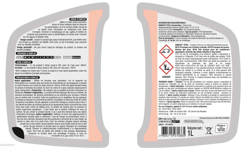 PROTECT EXPERT Anti-algues et dépôts verts concentré 1L