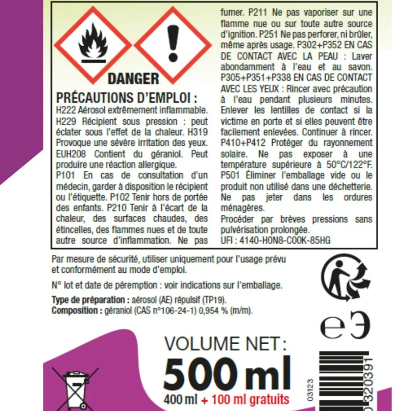 Clearance ACTO Aérosol spécial guêpes/insectes volants 400ml + 25% offerts