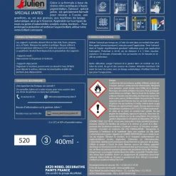 JULIEN Aérosol spécial jantes gris brillant 400 ml
