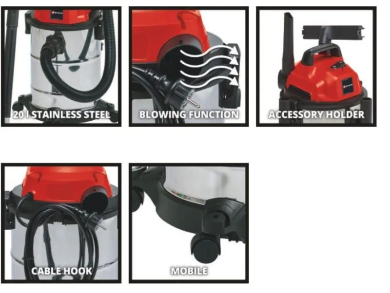 Outlet EINHELL Aspirateur eau et poussières TC-VC 1820 S