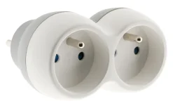 Best ZENITECH Biplite 2 prises 16A façade blanc/gris bolea
