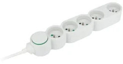ZENITECH Bloc mutiprise avec interrupteur 5 prises 3G1 1,5m blanc