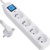 ELECTRALINE Bloc 4P Fiche Plate Blans