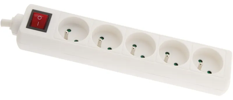 Outlet ZENITECH Bloc 5 prises 16A 2P+T 1m blanc avec interrupteur