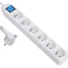 Sale ELECTRALINE Bloc 6 prises fiche plate blanc