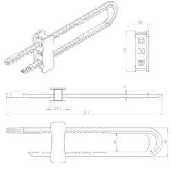 New Bloque-portes à glissière pour porte double blanc (x2)