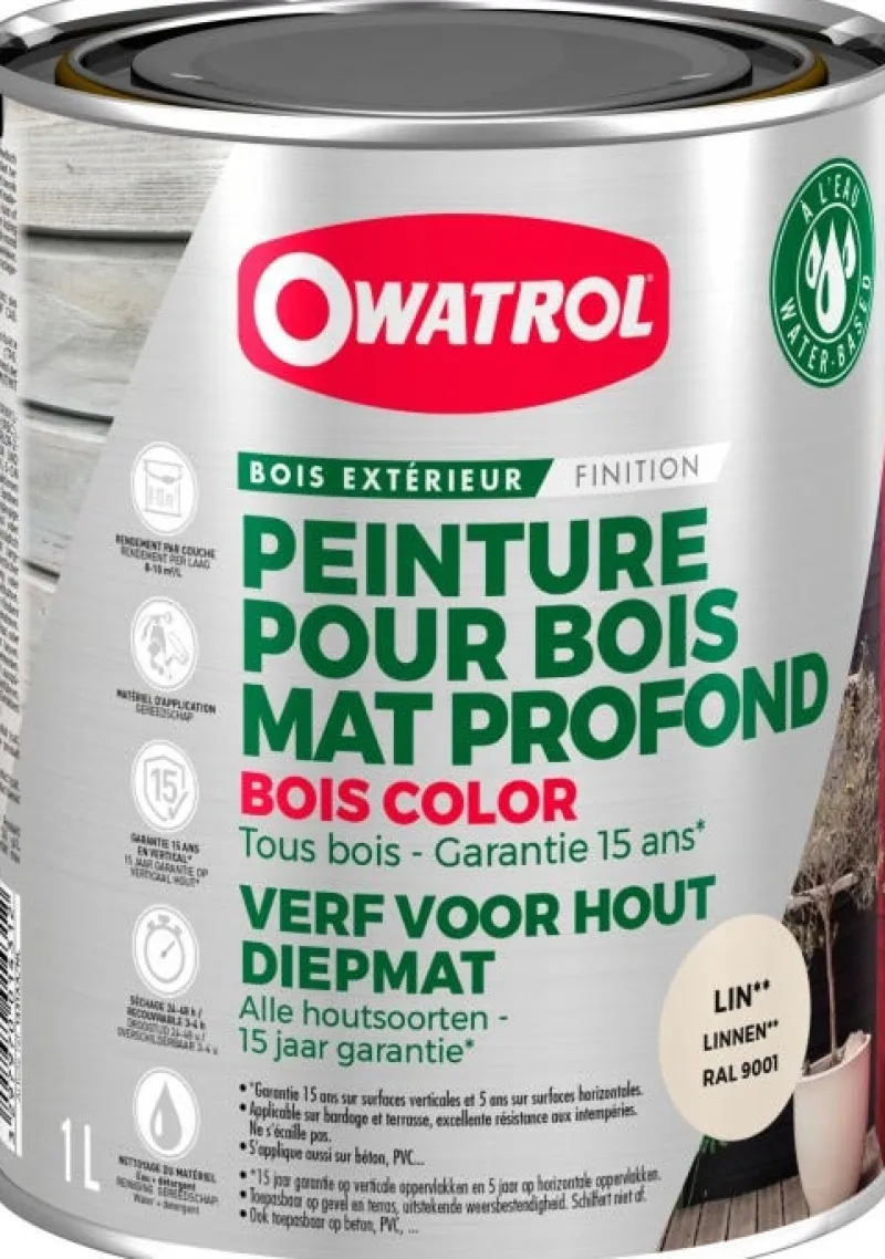 New OWATROL Bois color lin Ral 9001 1L