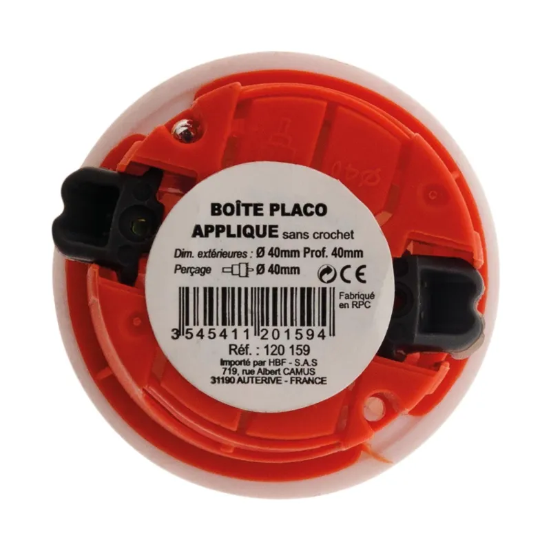New ZENITECH Boîte applique Ø54mm profondeur 40mm pour cloison sèche