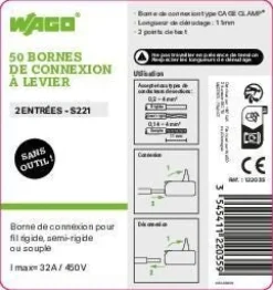 Online WAGO Boîte de 50 bornes 2 entrées série 221