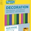 RAPID Boîte de 36 bâtons de colle colorés Ø7 x 90mm