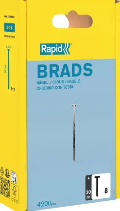Clearance RAPID Boîte de 4200 pointes n°8/30mm en Acier galvanisé