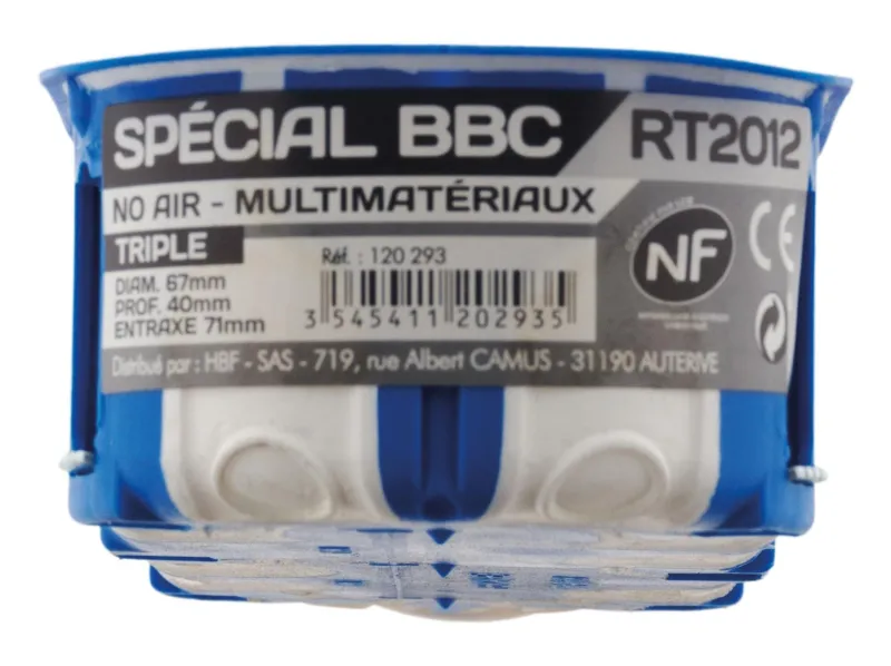 Hot ZENITECH Boîte encastrement triple no air multimatériaux 67x40 mm