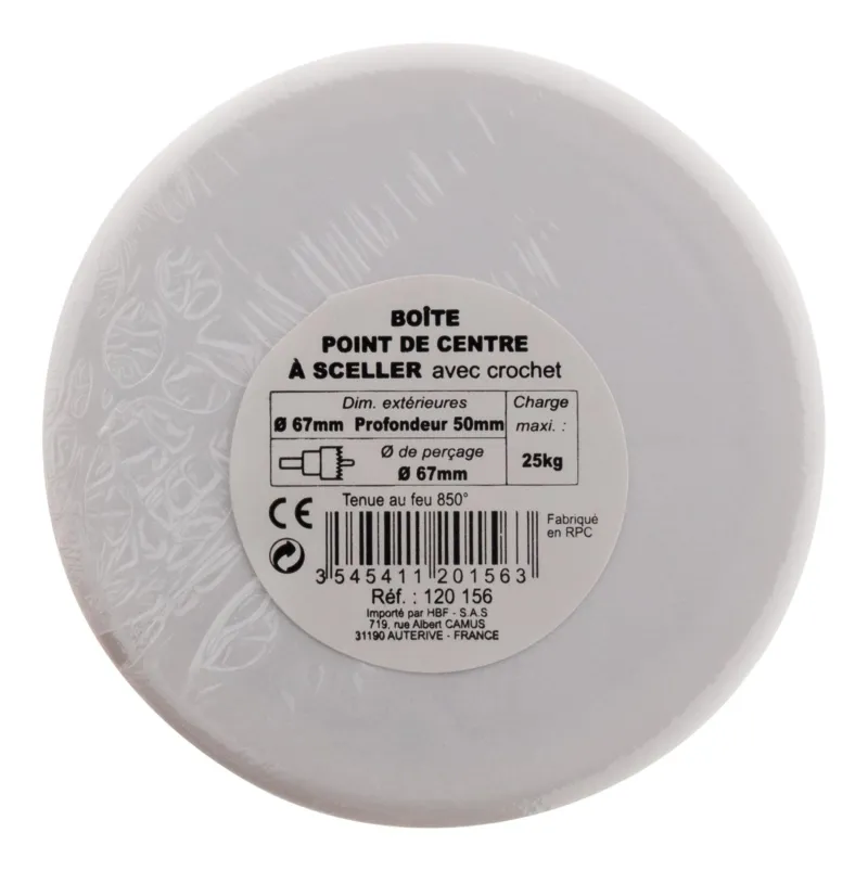Hot ZENITECH Boîte point de centre à sceller Ø67mm pour murs pleins