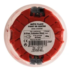 Best ZENITECH Boîte point de centre 65x50mm pour murs creux + crochet