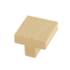 Hot Bouton carré 30 x 30 mm en bois naturel verni