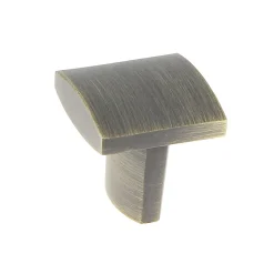 Clearance Bouton courbe 21 x 21 mm aluminium laitonné vieilli mat x2