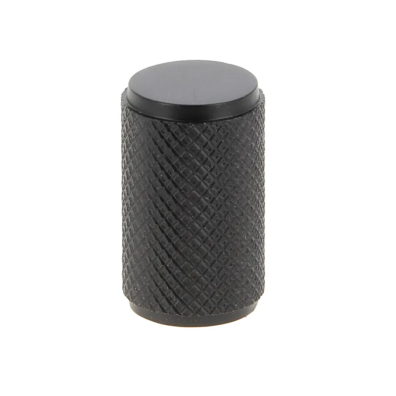 Discount Bouton cylindre industriel Ø18 mm en aluminium noir mat x2