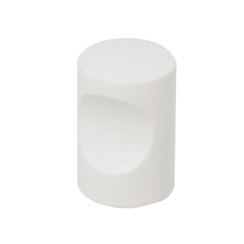 Clearance Bouton cylindre Ø15 mm en aluminium blanc mat x2