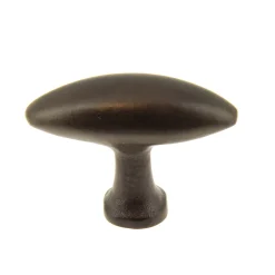 New Bouton olive 48 x 19 mm en fer décor rouillé x2