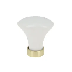 Online Bouton ovale en céramique blanc/laiton doré x2